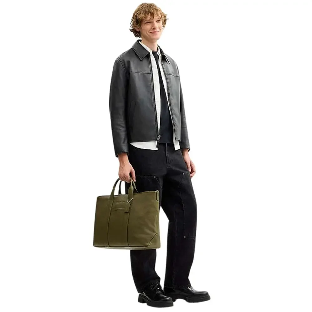 Coach Grayson Soft Pebbled Leather Olive Tote NWT